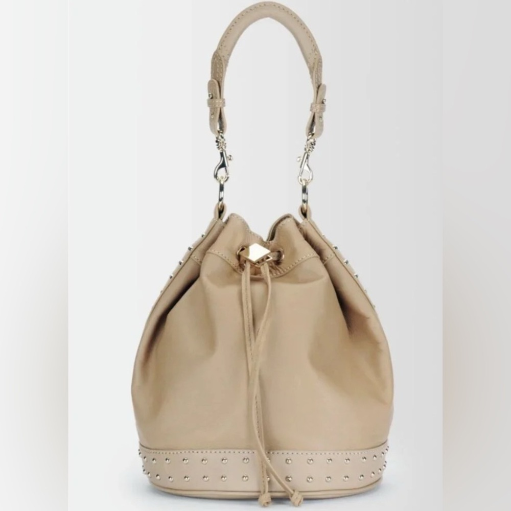 Danier x Alexia Fast Light Beige Drawstring Bucket Bag